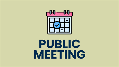 Calendar and text that says Public Meeting