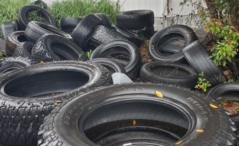 pile of discarded tires
