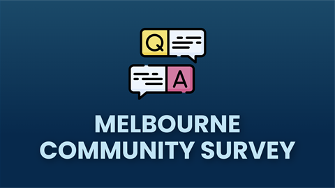 Text that says Melbourne Community Survey