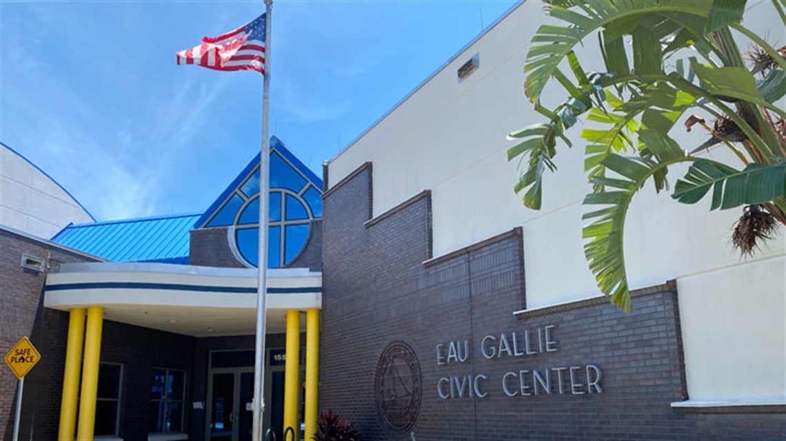 Front exterior of Eau Gallie Civic Center