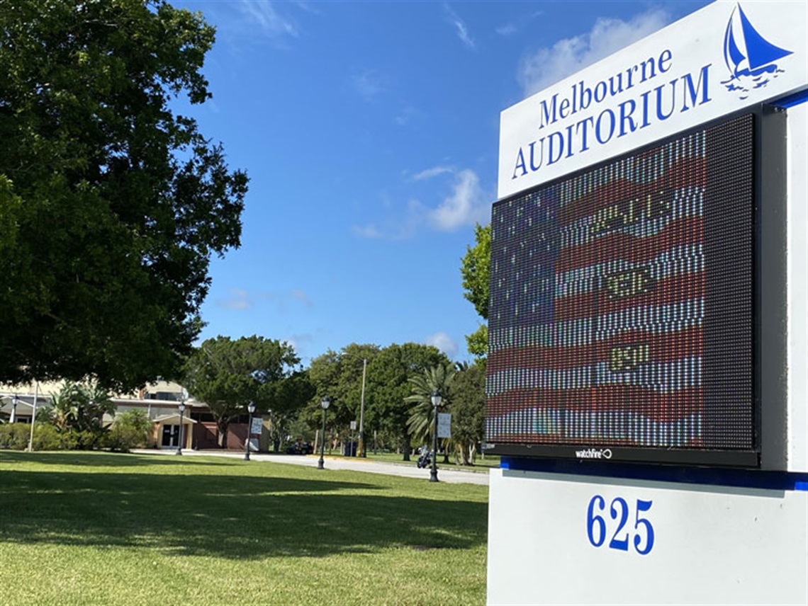 Sign that says Melbourne Auditorium